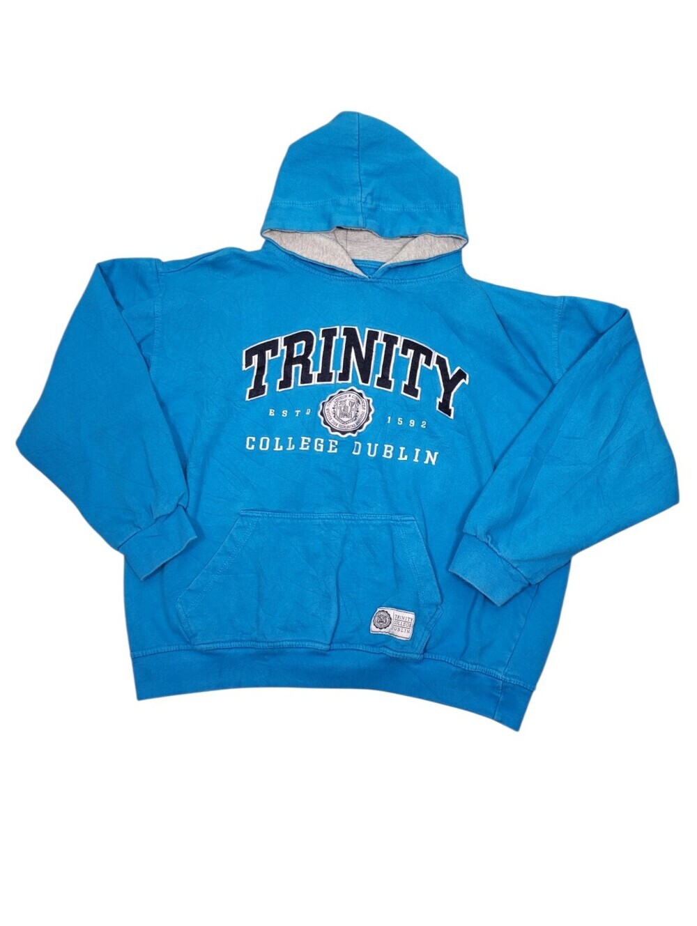 Vintage Trinity College Dublin Blue Hoodie Sweatshirt Top Size: XL